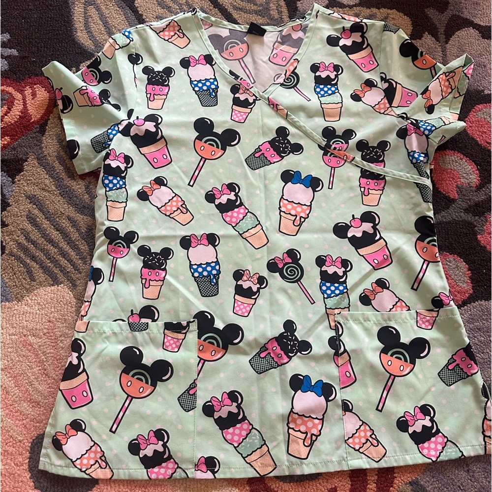 Disney ice cream scrub top
